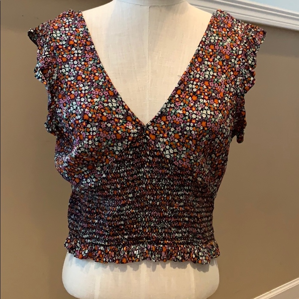 Patrons of peace floral crop top